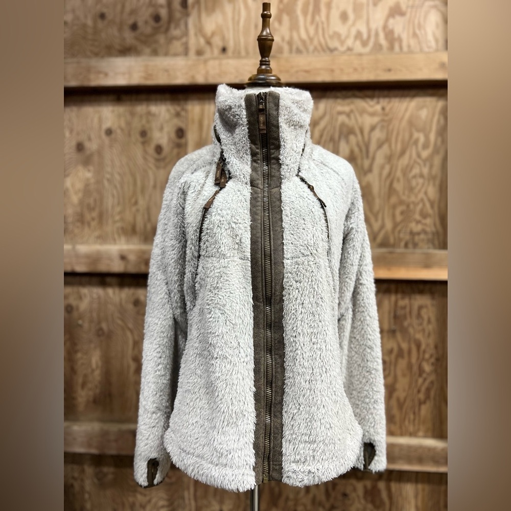KÜHL Flight Jacket Italian Fleece Stone (L) Italian Fleece Pockets & Thumb Holes